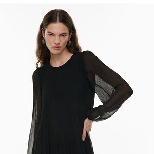 Wilfred Black Sheer Long Sleeve Dress